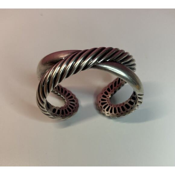 David Yurman Big Bold Cable Crossover Bracelet Sterling Silver 927 - Picture 1 of 9